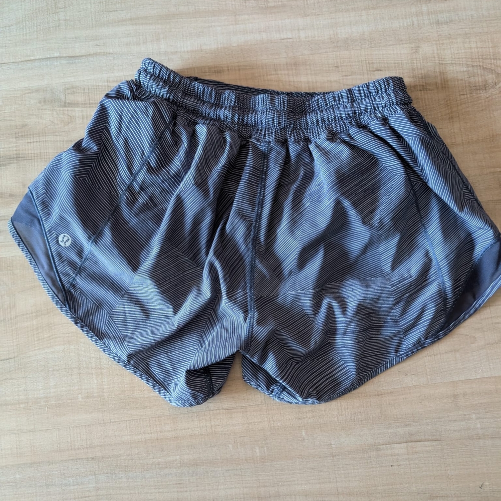 Lululemon Athletica Black Striped Athletic Shorts
